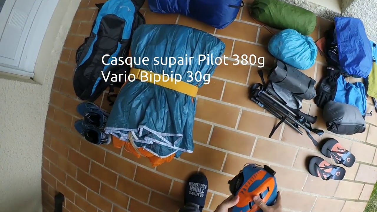 Matériel parapente pour vol bivouac