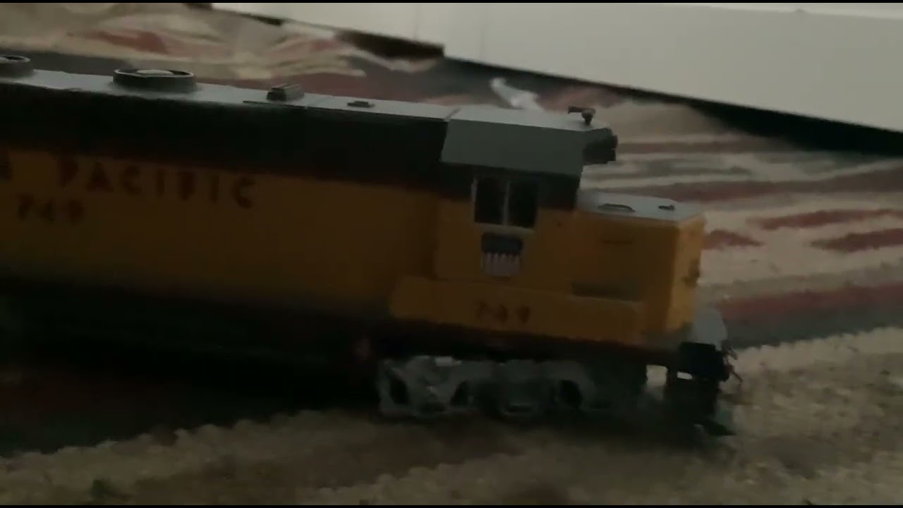 Union Pacific train ho scale broke down at the tracks￼￼