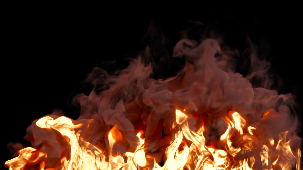 Realistic Fire Background - Burning Flames with Smoke | 1 Hour Loop in 4K UHD