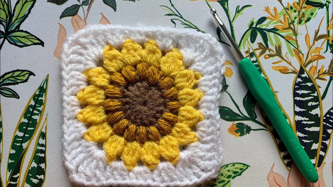 Learn to Crochet a Sunburst (or Sunflower!) Granny Square 🌻 (US terms)