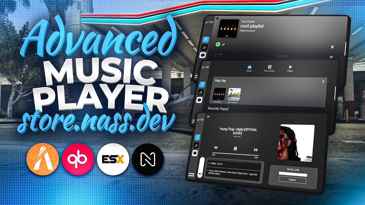 Nass Advanced Music Player [ Standalone / QBCore / ESX  / QBox ] (Works with Spotify)
