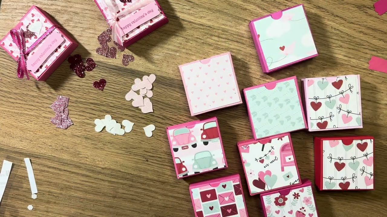 Valentine Treat Boxes featuring Echo Park Love Letters paper & Stampin’ Up stash! 