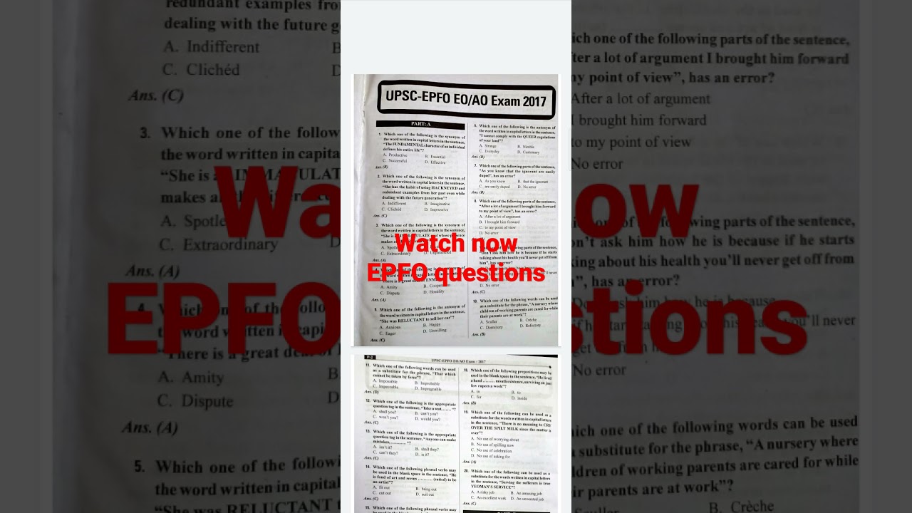 UPSC EPFO question paper 2017 (Eng) #EPFO #solvedpaper #UPSC #exam2020 #Aspirant #LetsCrackIt #Eng