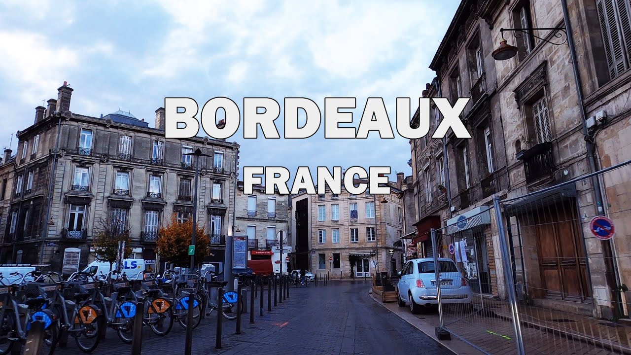 Bordeaux, France - Driving in the Rain 4K
