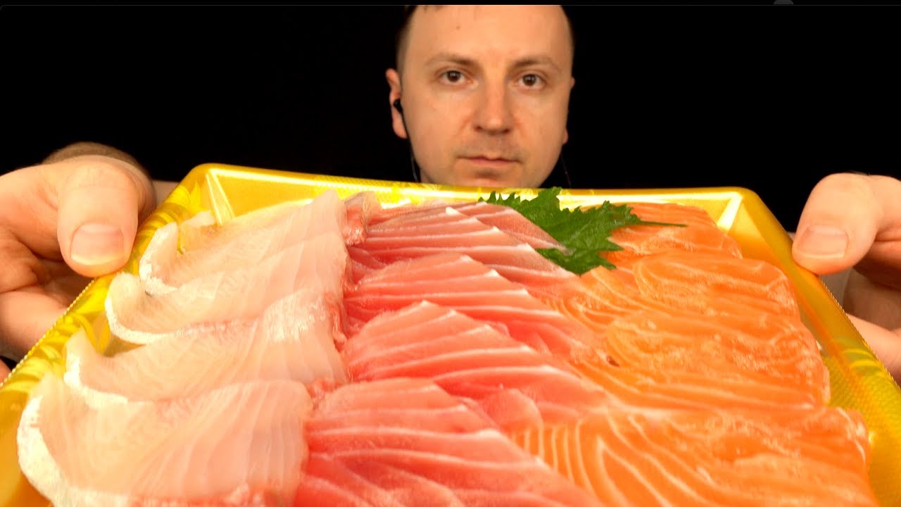 ASMR SASHIMI PLATTER MUKBANG (No Talking) EATING SOUNDS