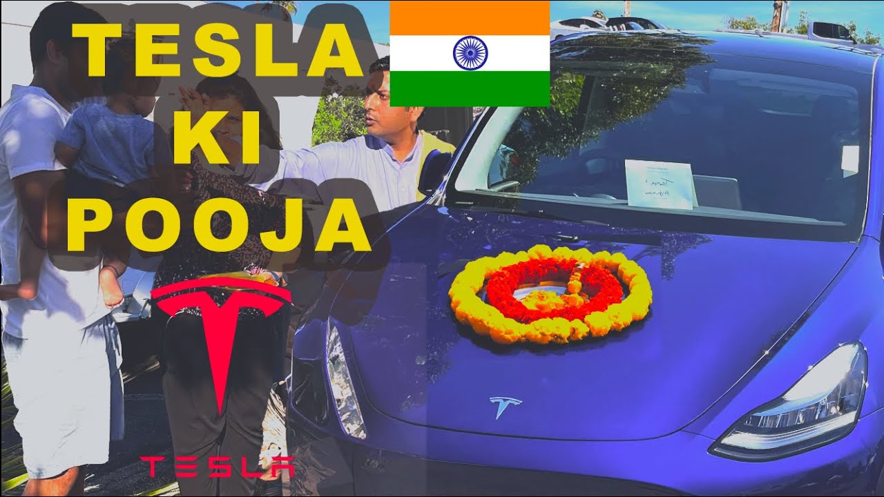 Tesla New Car Puja in USA Tesla Model Y car Pooja | Tesla India | Irvine California | Indians in USA