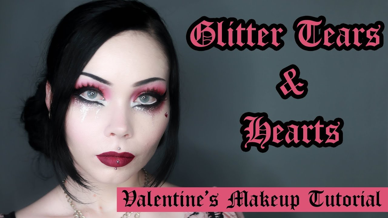 Glitter Tears & Hearts - Valentine's Inspired Makeup Tutorial - ReeRee Phillips