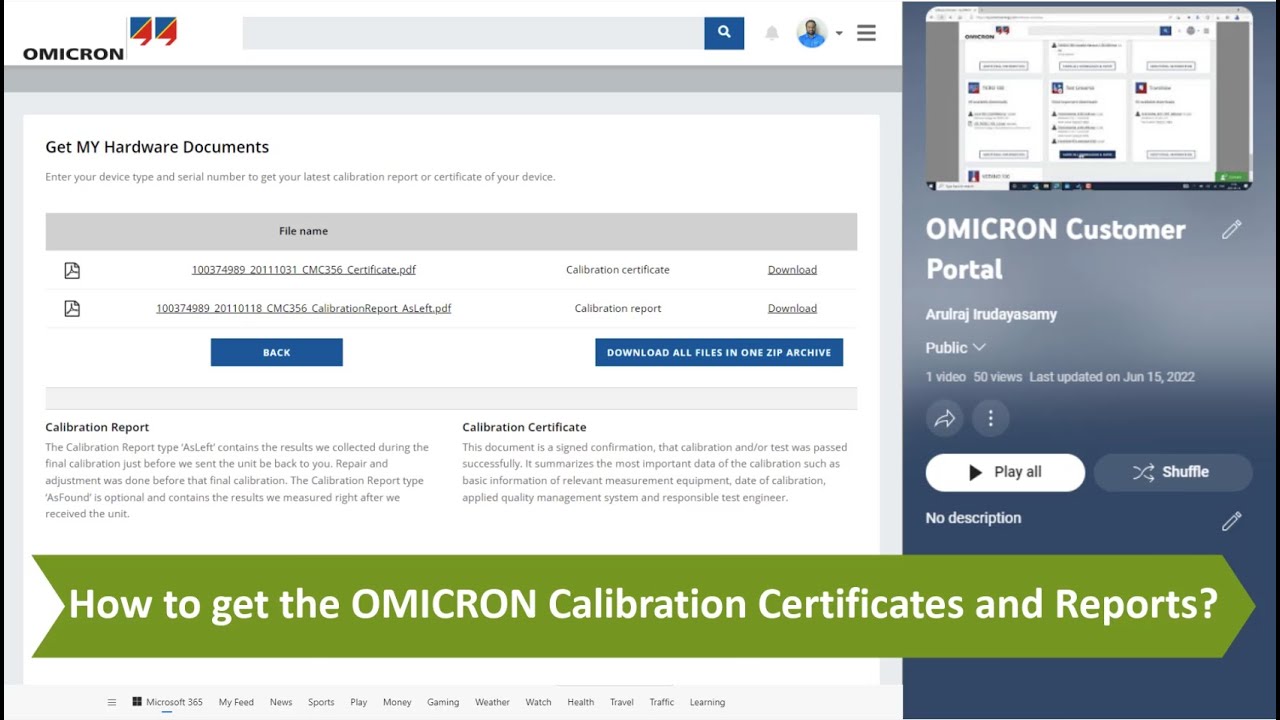 How to get the Calibration Certificates Reports for your OMICRON test equipment's