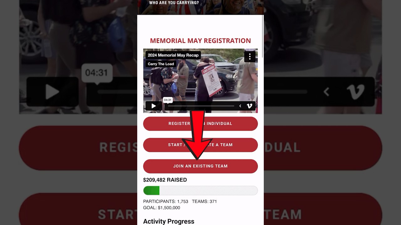 Carry the Load Registration #carrytheload