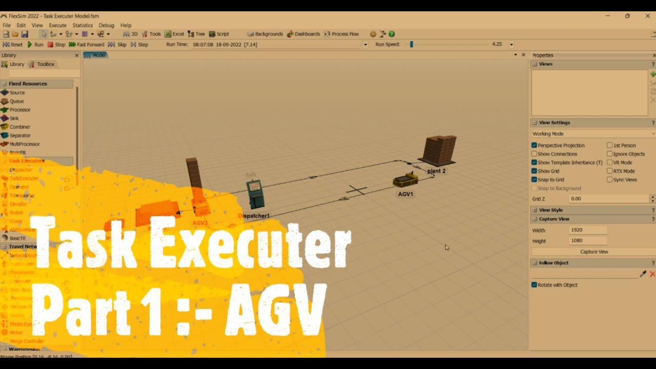 How To Use AGV in Flexsim | Using Task Executer | Step by Step Flexsim Simulation Tutorial