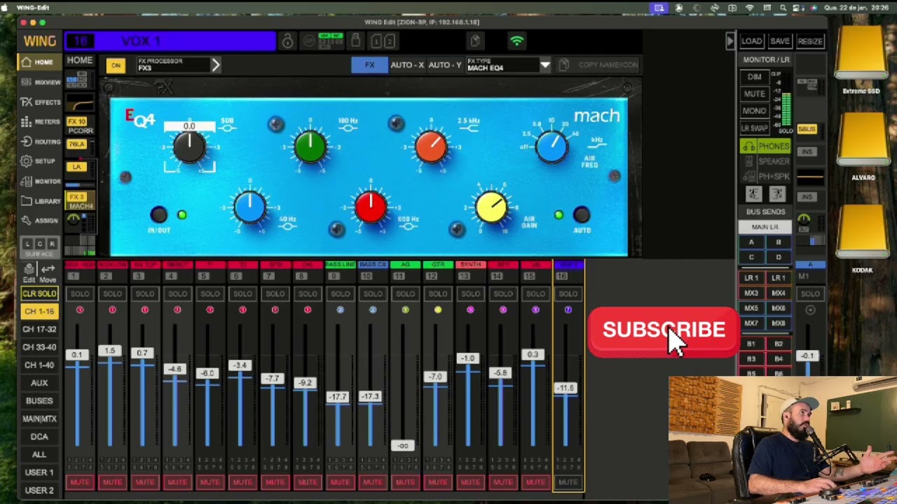 Behringer WING: Como controlar voz sibilante #behringer #mixagem