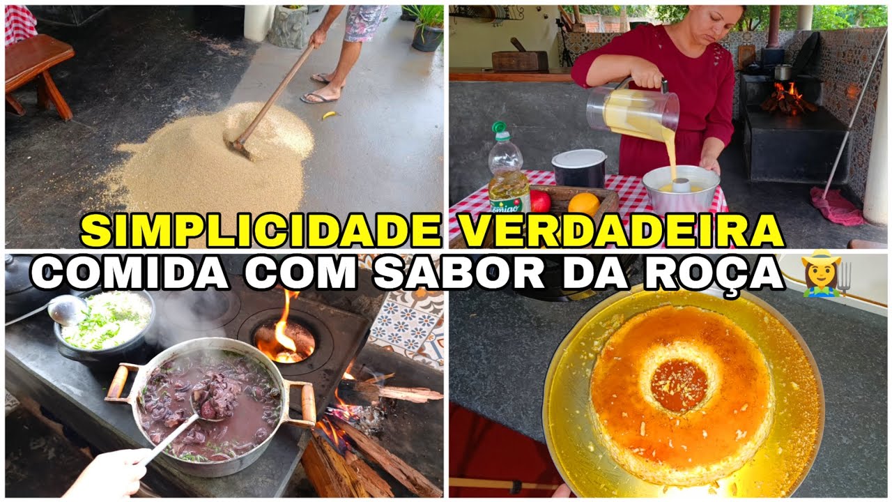 COZINHA CAIPIRA NO QUINTAL DE CASA 🏠 FUMAÇA NO FOGÃO E MUITA COMIDA BOA..