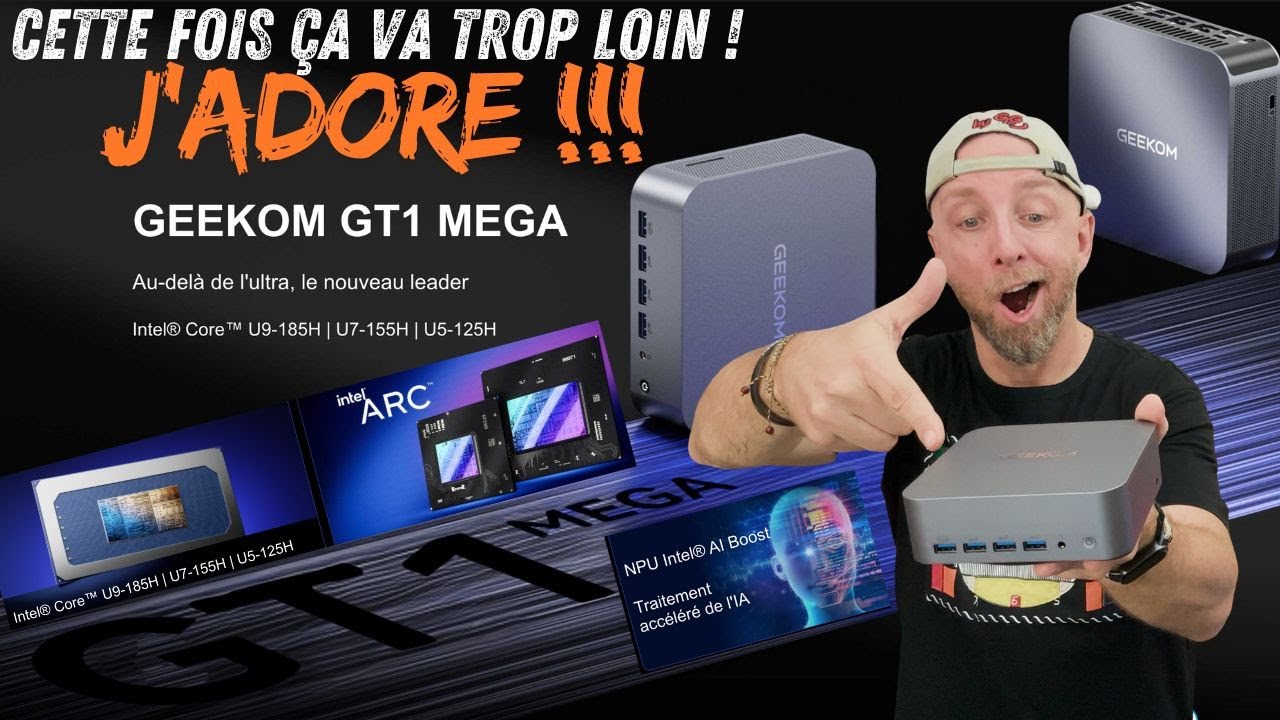 Le Mac Studio Windows : Mini PC GEEKOM GT1 Mega avec 64Go+2To, Intel Ultra U9-185H et Intel Arc.