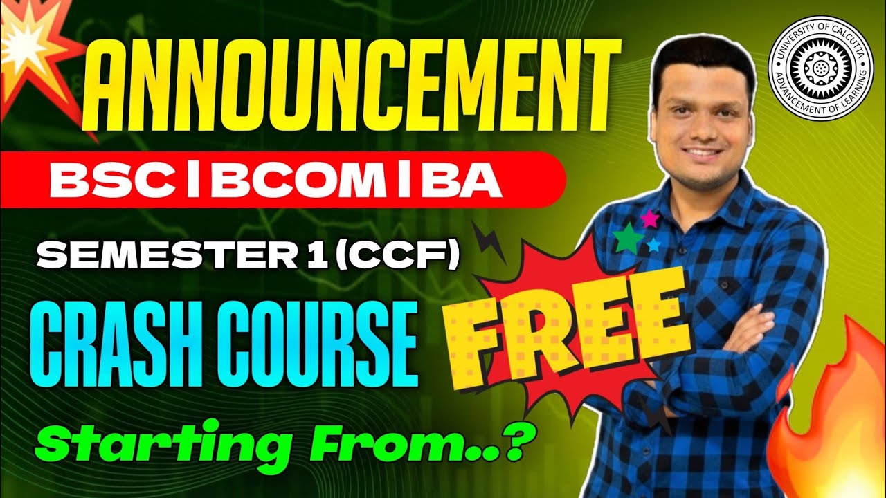 Free Crash course 2026 | Semester -1 CCF | Ba/Bsc/Bcom | Calcutta University 