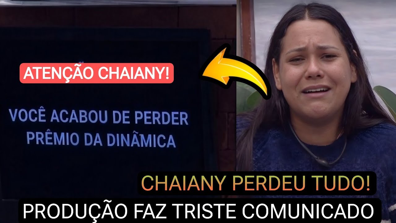 BBB 26: PRODU&Ccedil;&Atilde;O EXIBE AVISO NO TEL&Atilde;O &Aacute; CHAIANY E SISTER ACABA DE PERDER TODO PR&Ecirc;MIO AP&Oacute;S...