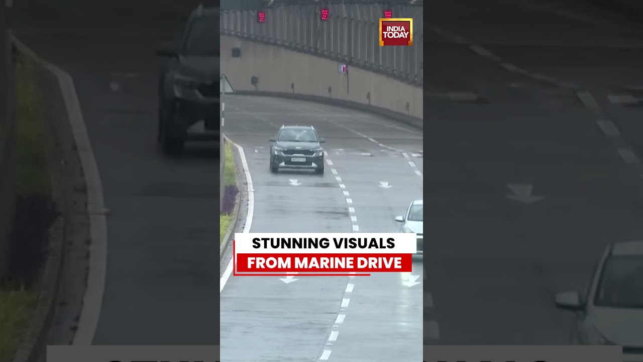 Mumbai Rains: Morning Visuals From Marine Drive Amid Monsoon #mumbairains #marinedrive