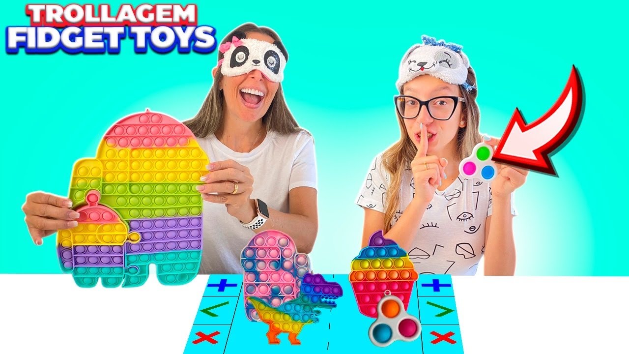 ENGANEI MINHA MÃE NAS TROCAS DE FIDGET TOYS DE OLHOS VENDADOS I TROCANDO FIDGET TOYS
