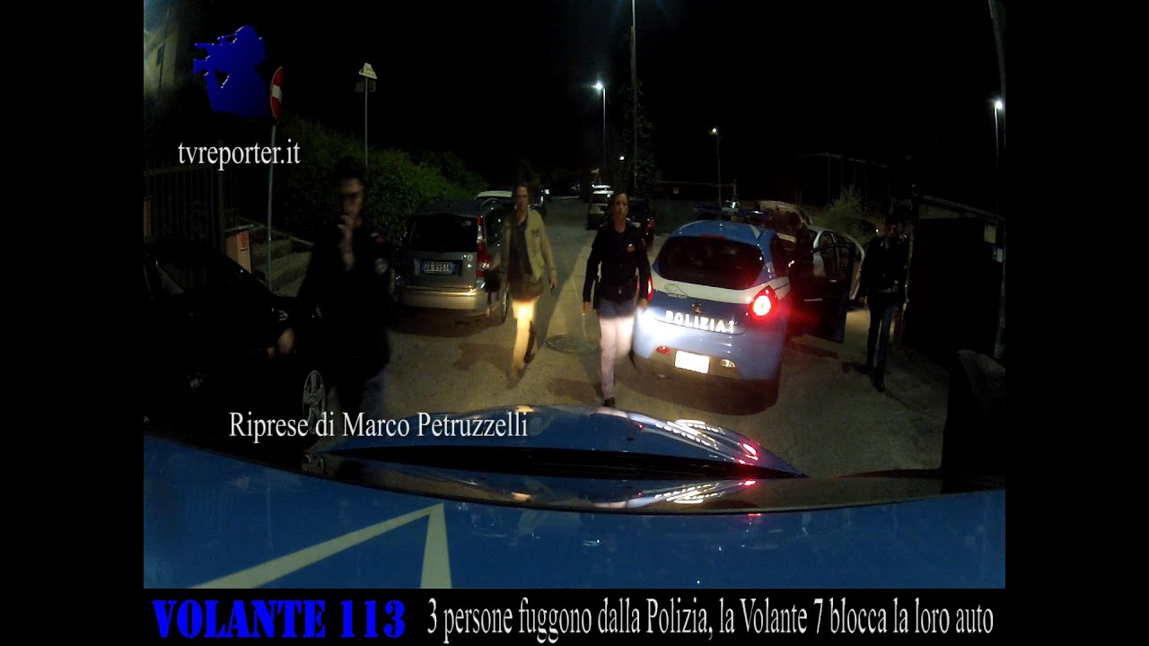 VOLANTE 113: Fuggono dalla Polizia, la Volante 7 blocca la loro auto