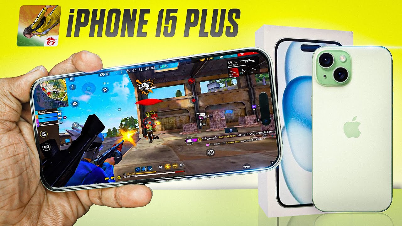 iPHONE 15 Plus : Free Fire Test with FPS Meter 🔥