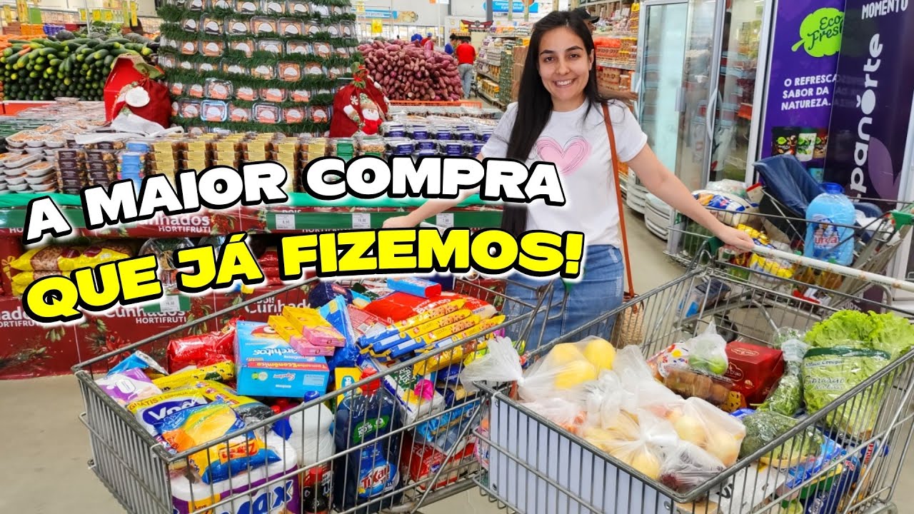 COMPRAS DO MÊS NO ATACADÃO! DEU DOIS CARRINHOS DE TANTA COISA QUE COMPRAMOS😱