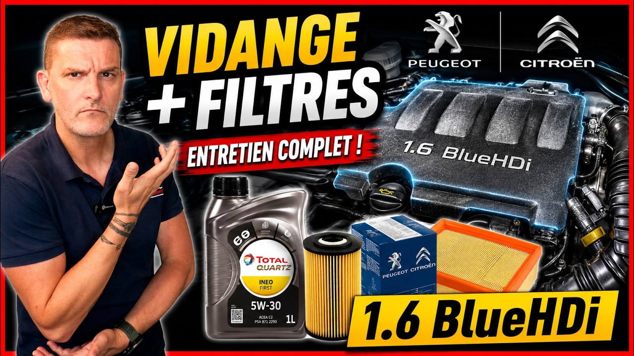 Vidange Huile & Filtres 1.6 BlueHDI : Guide complet Berlingo & Partner 🔧