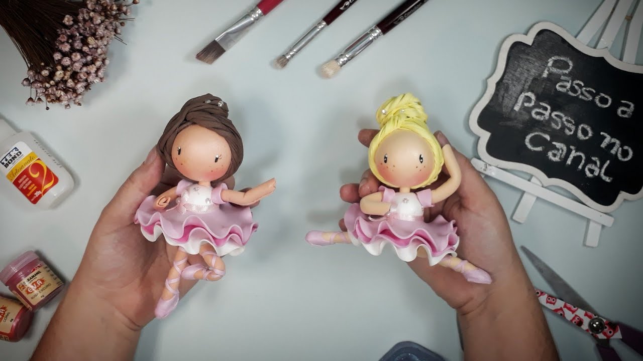 Boneca Bailarina em EVA 3D - MINI |Laís Braz | Escola do EVA