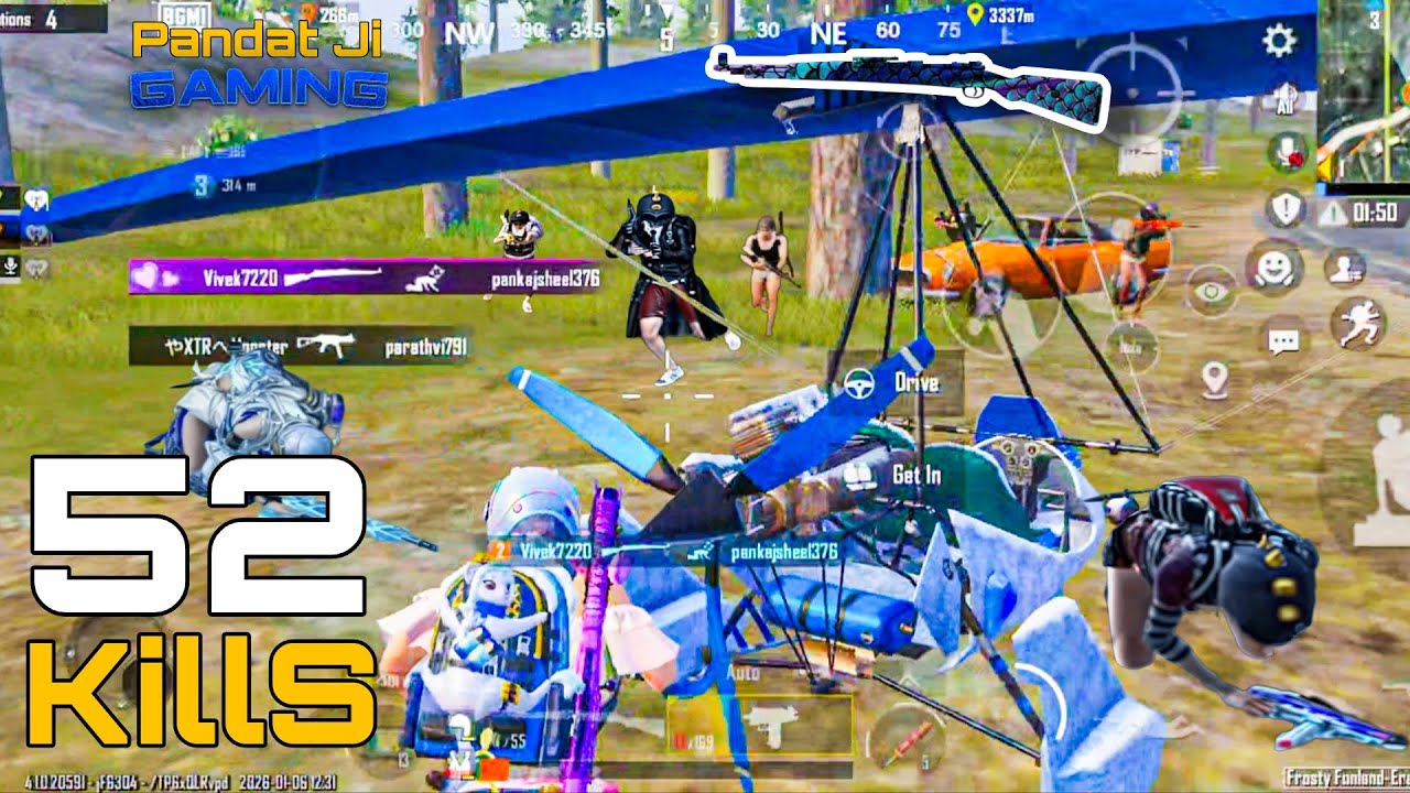 52 Kills! 🔥 MY BEST FROSTY FUNLAND RUSH GAMEPLAY S4.1 IN NEW UPDATE BGMI