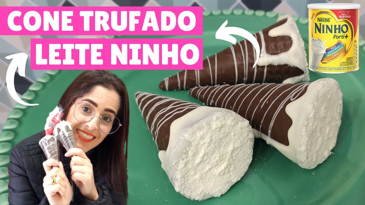 Cone Trufado Leite Ninho! Super FÁCIL!!! Faça e Venda!!