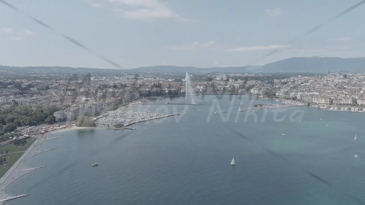 A-Log. Geneva, Switzerland. Fountain Je-Deau. Large fountain jet up to 140 meters. The main attra...