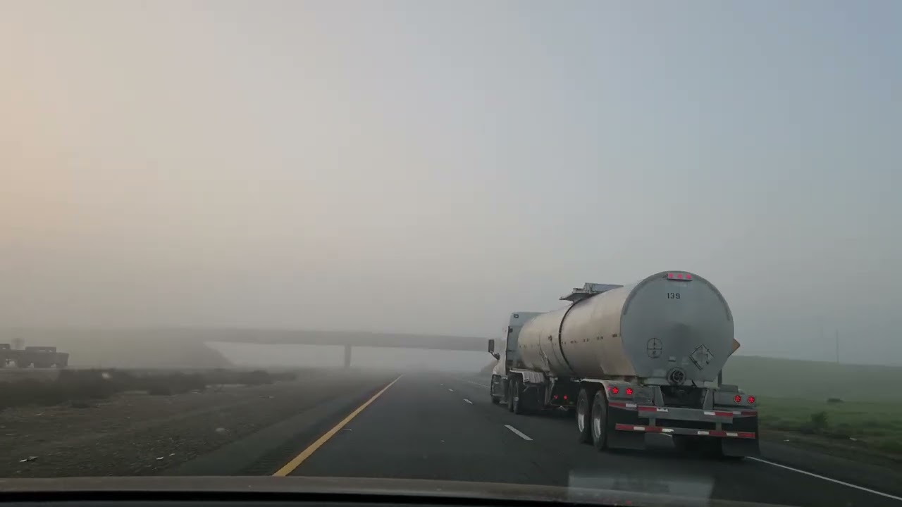 Driving In Dense Fog in California  | Sacramento to Stockton Morning Commute| Central Valley Fog.