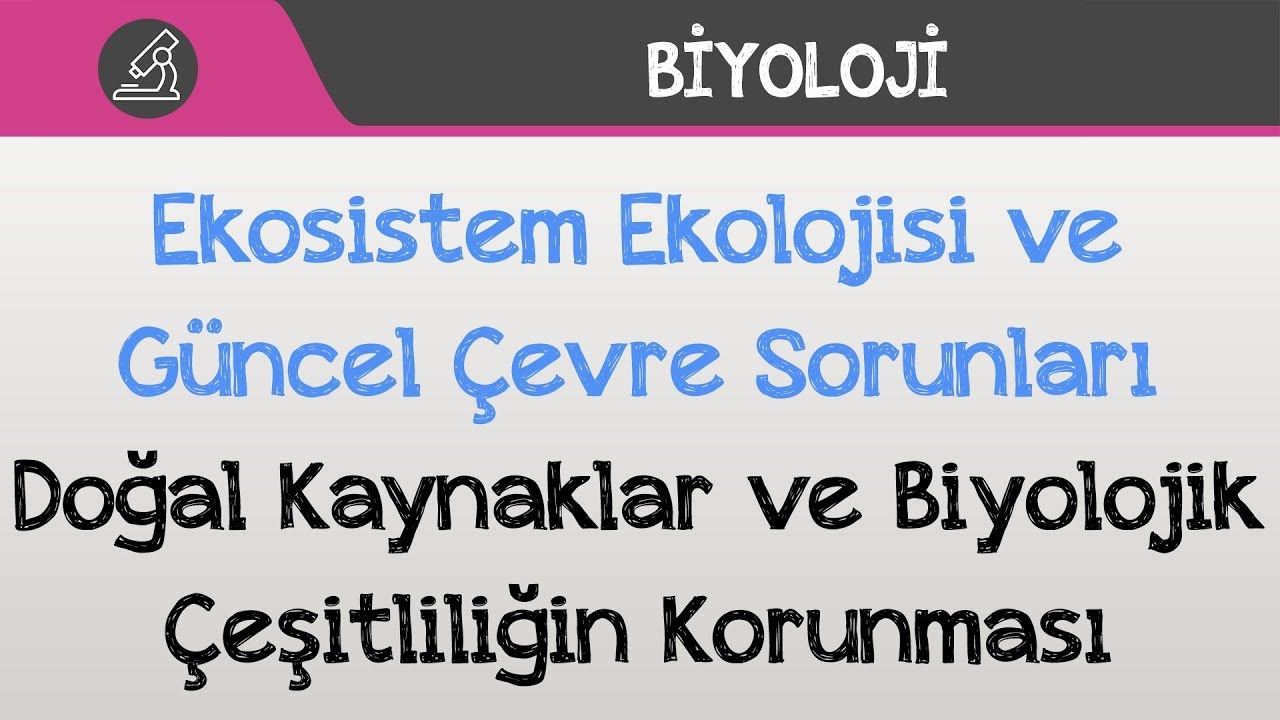 Ekosistem Ekolojisi ve Güncel Çevre Sorunları - Doğal Kaynaklar ve Biyolojik Çeşitliliğin Korunması