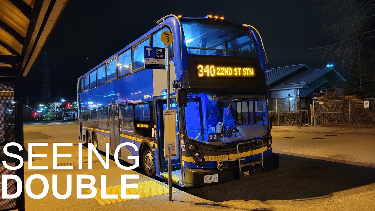 Seeing Double in Darkness - TransLink (CMBC) 2019 Alexander Dennis Enviro500 No. 19406 on line 340