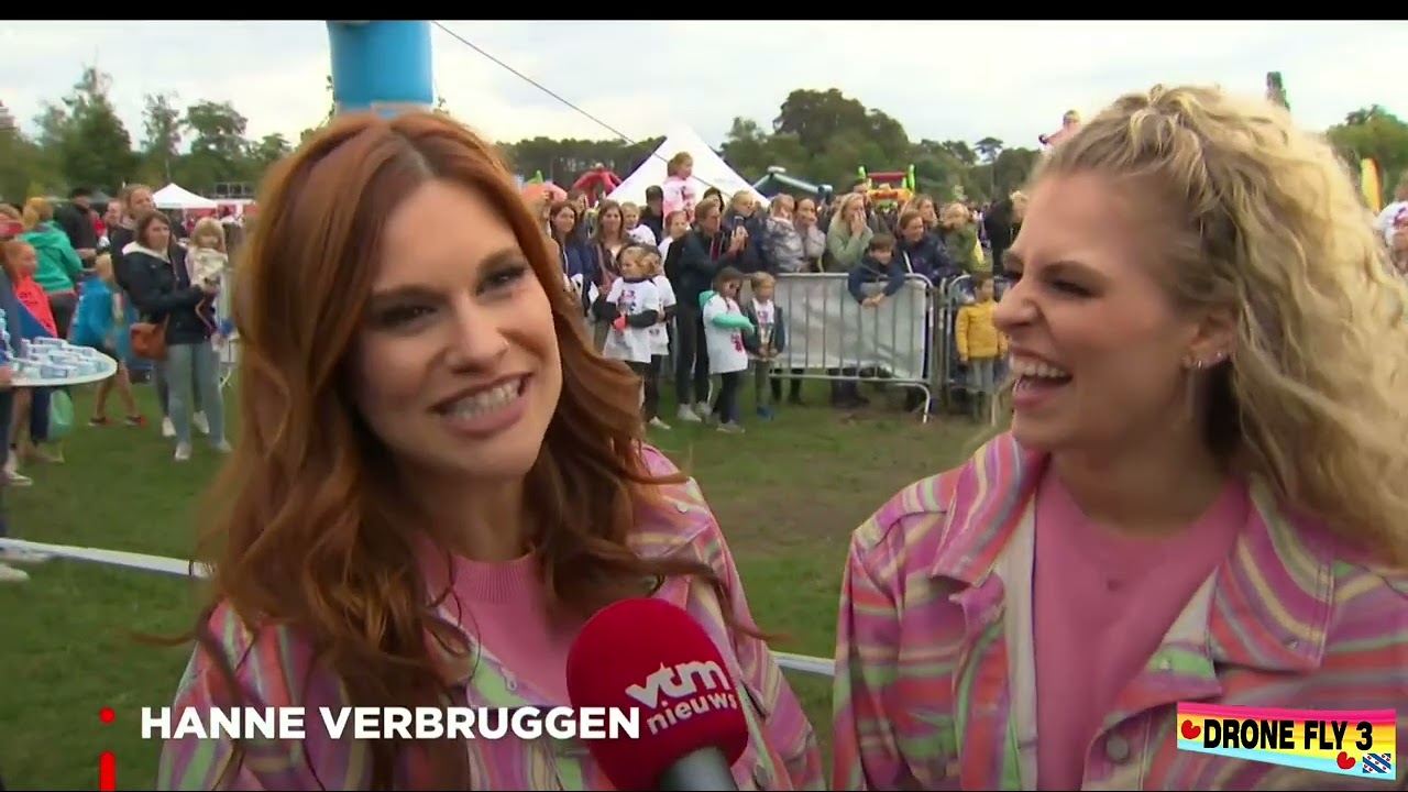 VTM Nieuws over K3 RUN&FUN in sport Vlaanderen Hofstade 18-9-22 Interview met Hanne Marthe en Julia