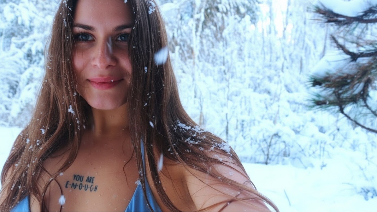 Girl Solo Camping in a Blizzard | Tent Survival with My Dog - Snow Bathing