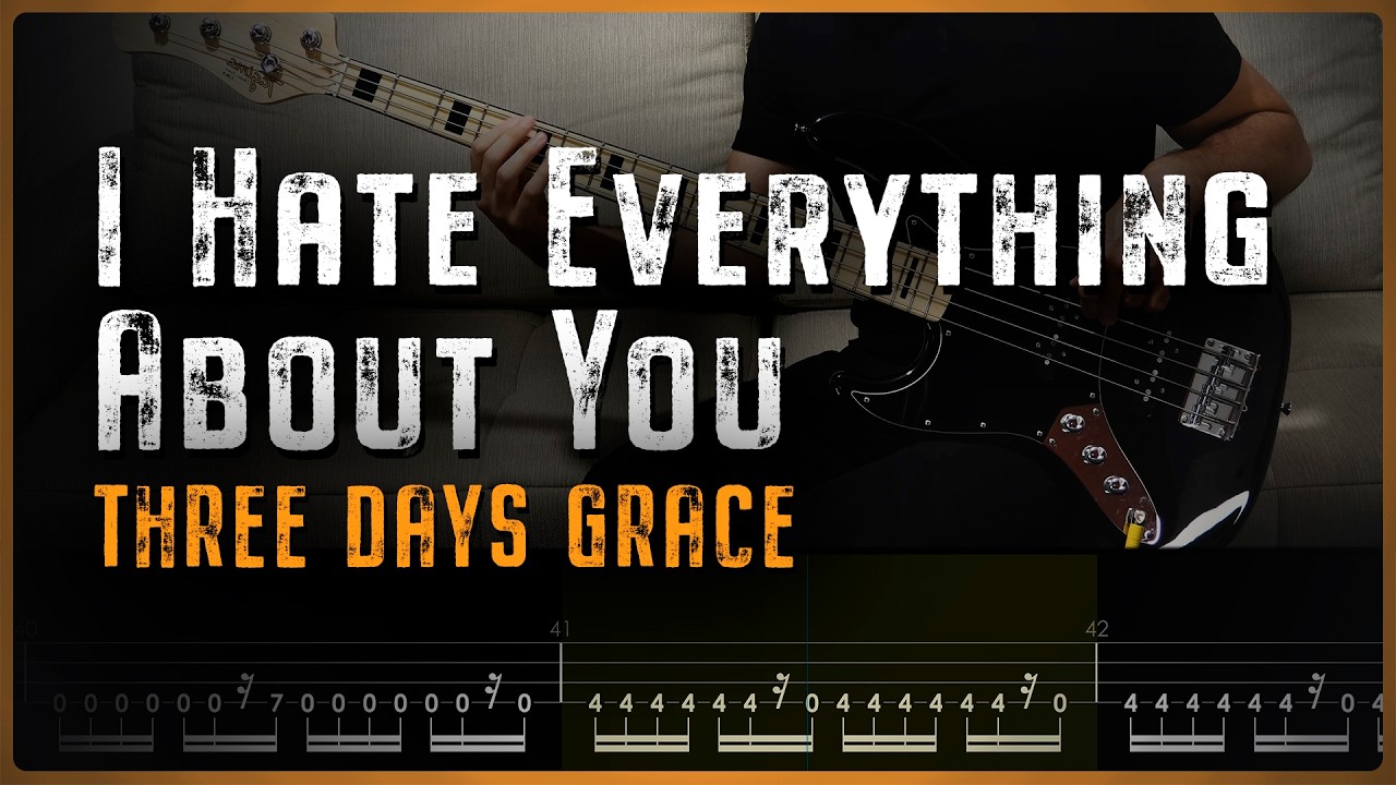 THREE DAYS GRACE - I Hate Everything About You | Bass Cover and TABS On Screen