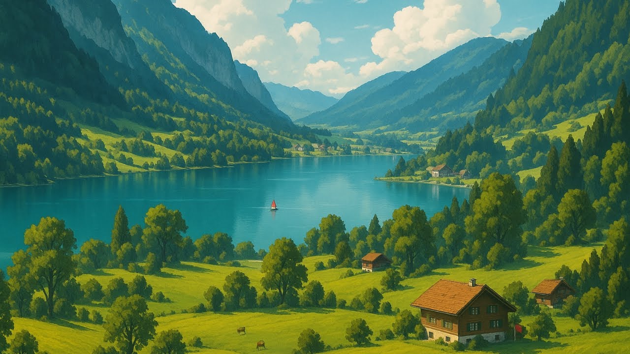 Quiet Switzerland's Country Side 🇨🇭 🤍☁️🌿✨️Chill Lofi Relax | Calming Mix ‧₊˚🖇️✩ ₊˚🎧⊹♡