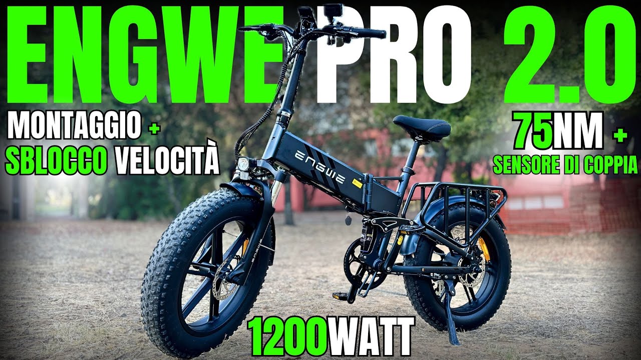ENGWE PRO 2.0 FAT BIKE 1200W 75NM di COPPIA un RAZZO! TUTORIAL MONTAGGIO COMPLETO + SBLOCCO VELOCITÀ