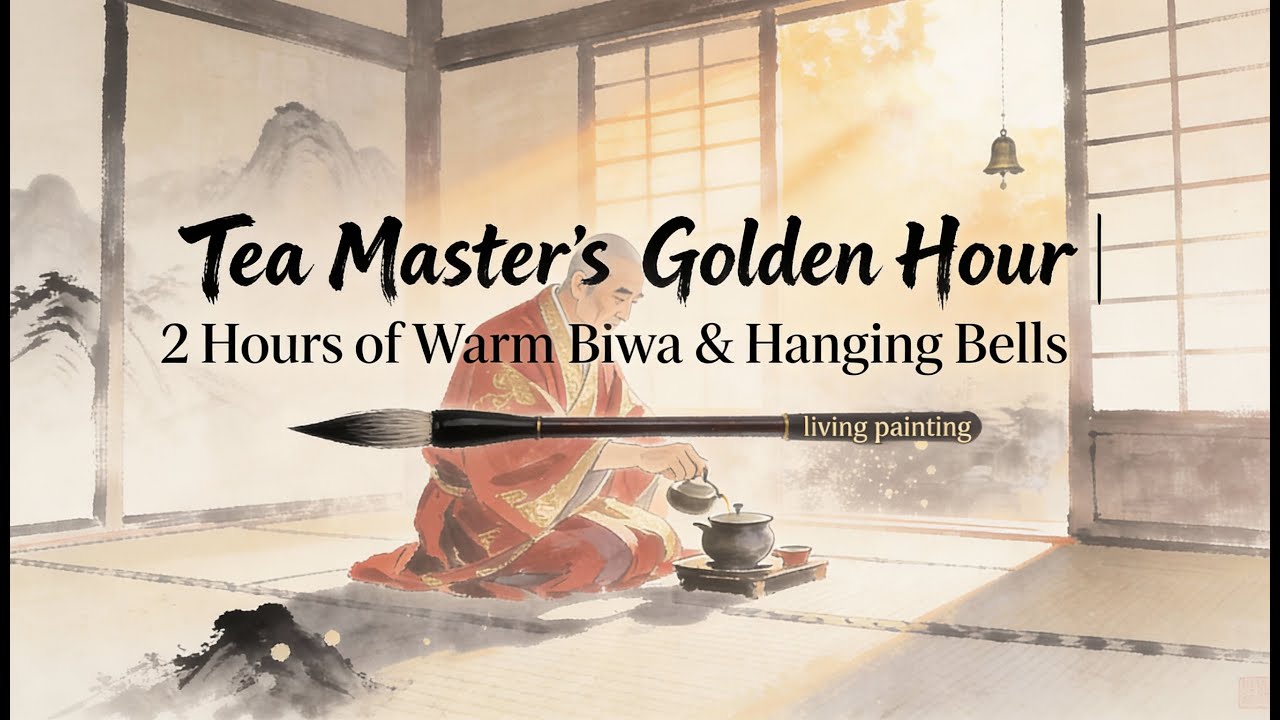 Tea Master's Golden Hour | 2 Hours of Warm Biwa & Hanging Bells
