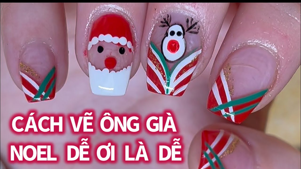 CÁCH VẼ ÔNG GIÀ NOEL TRÊN MÓNG TAY | Nails Thanh Tâm Cuộc Sống ở Mỹ