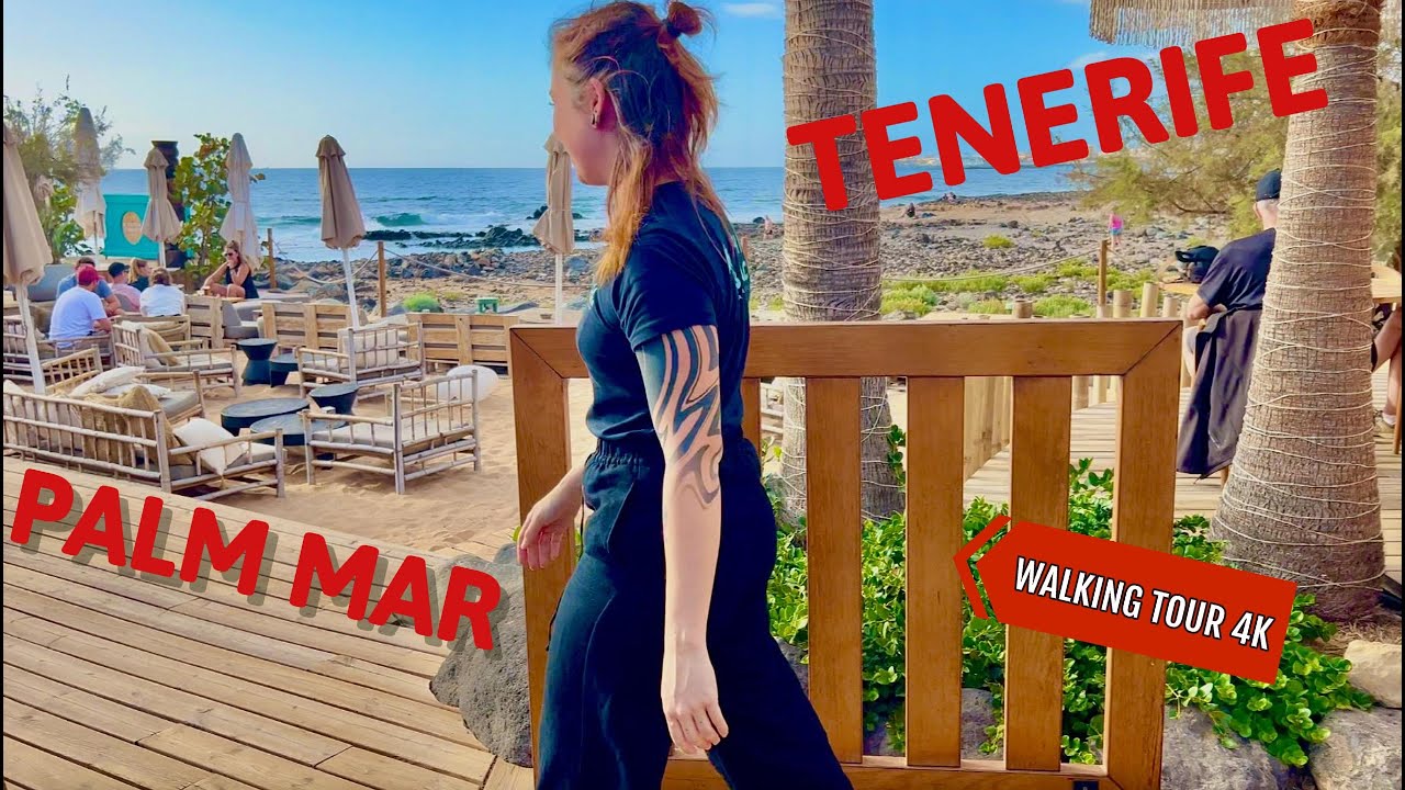 Tenerife🇪🇸PALM MAR, walking tour 4K, beaches🏖️, beautiful views, ocean 🌊, new construction 2024
