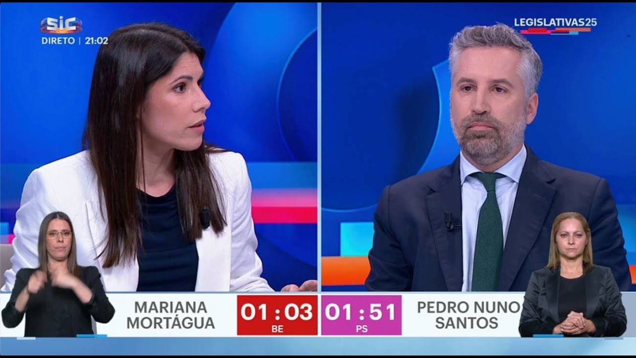 Legislativas 2025: Debate completo entre Mariana Mortágua e Pedro Nuno Santos