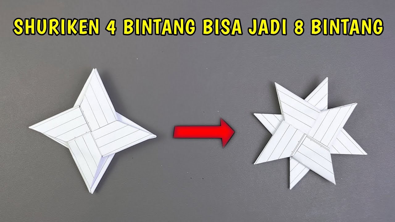 ORIGAMI SHURIKEN - CARA MEMBUAT SHURIKEN DARI KERTAS