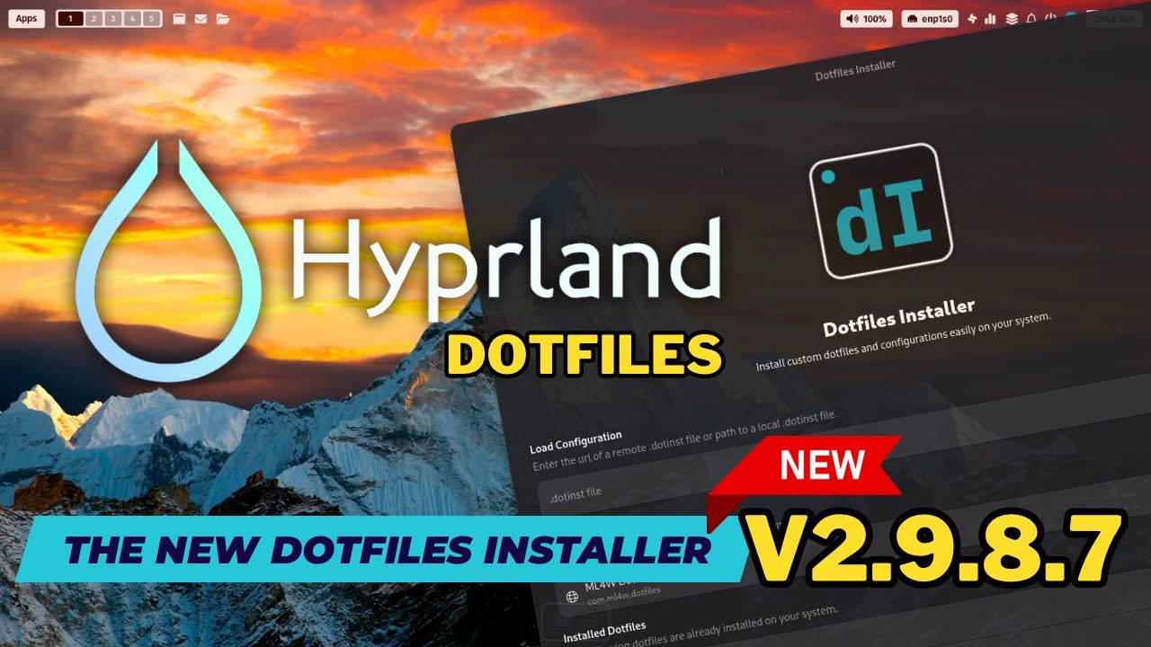 ML4W Dotfiles for Hyprland 2.9.8.7 and the new Dotfiles Installer. Now with openSuse support.