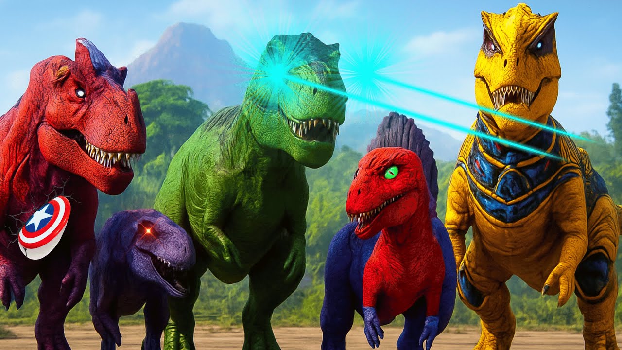 Hulk T-Rex Vs Demon T-Rex, Spiderman Godzilla  | Jurassic World Evolution 2