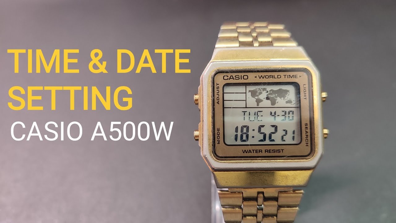 HOW TO SET TIME AND DATE CASIO VINTAGE A500W