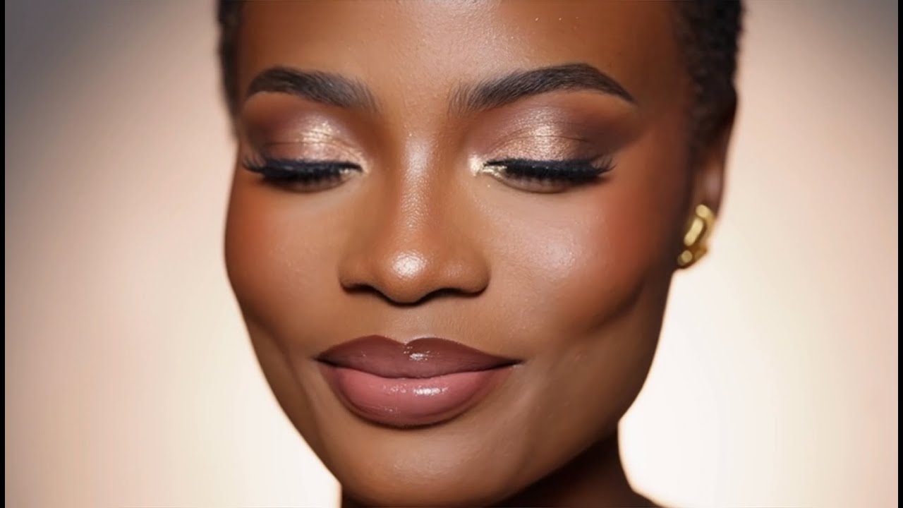 Full Makeup Glam Tutoriel /Maquillage peau noire