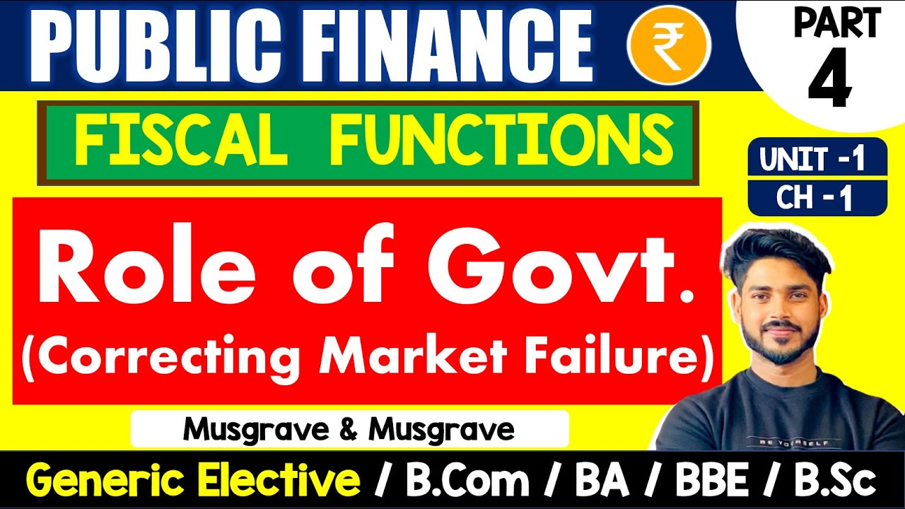 Role of Government | Correcting Market Failure | Public Finance GE | Hons Sem 4, B.com H, BA Sem6