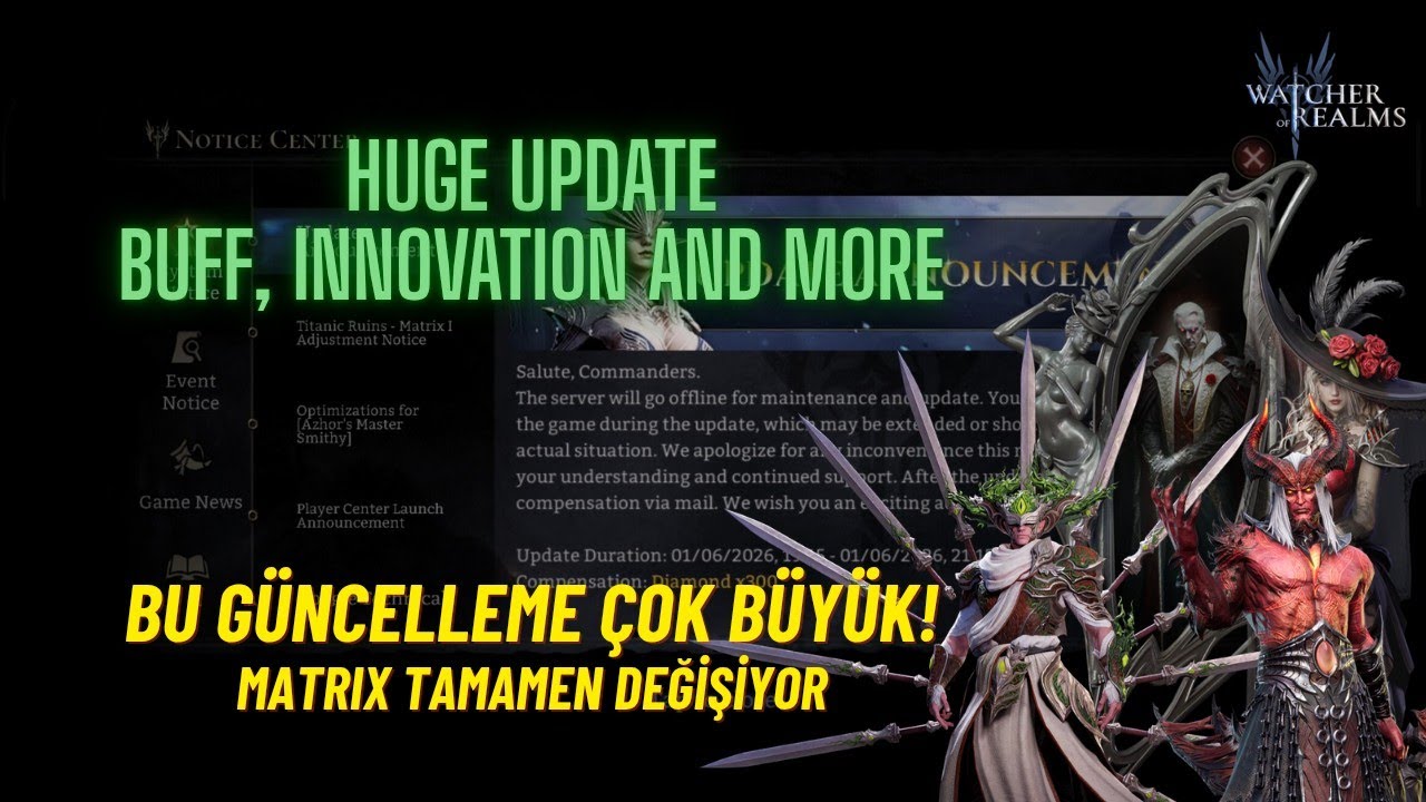 Huge Update (Buff, Innovation and More) Hazırlanın Bu Bambaşka - Watcher of Realms 