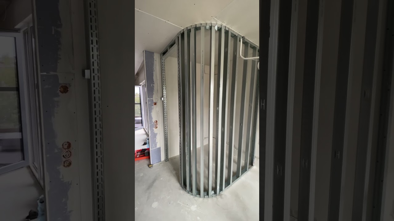 Plasterboard curved wall # construction # Knauf #