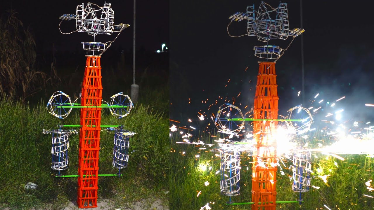 ARMADO Y QUEMA DE castillo pirotecnico MEDIANO ESTE FUE EL RESULTADO!  parte final
